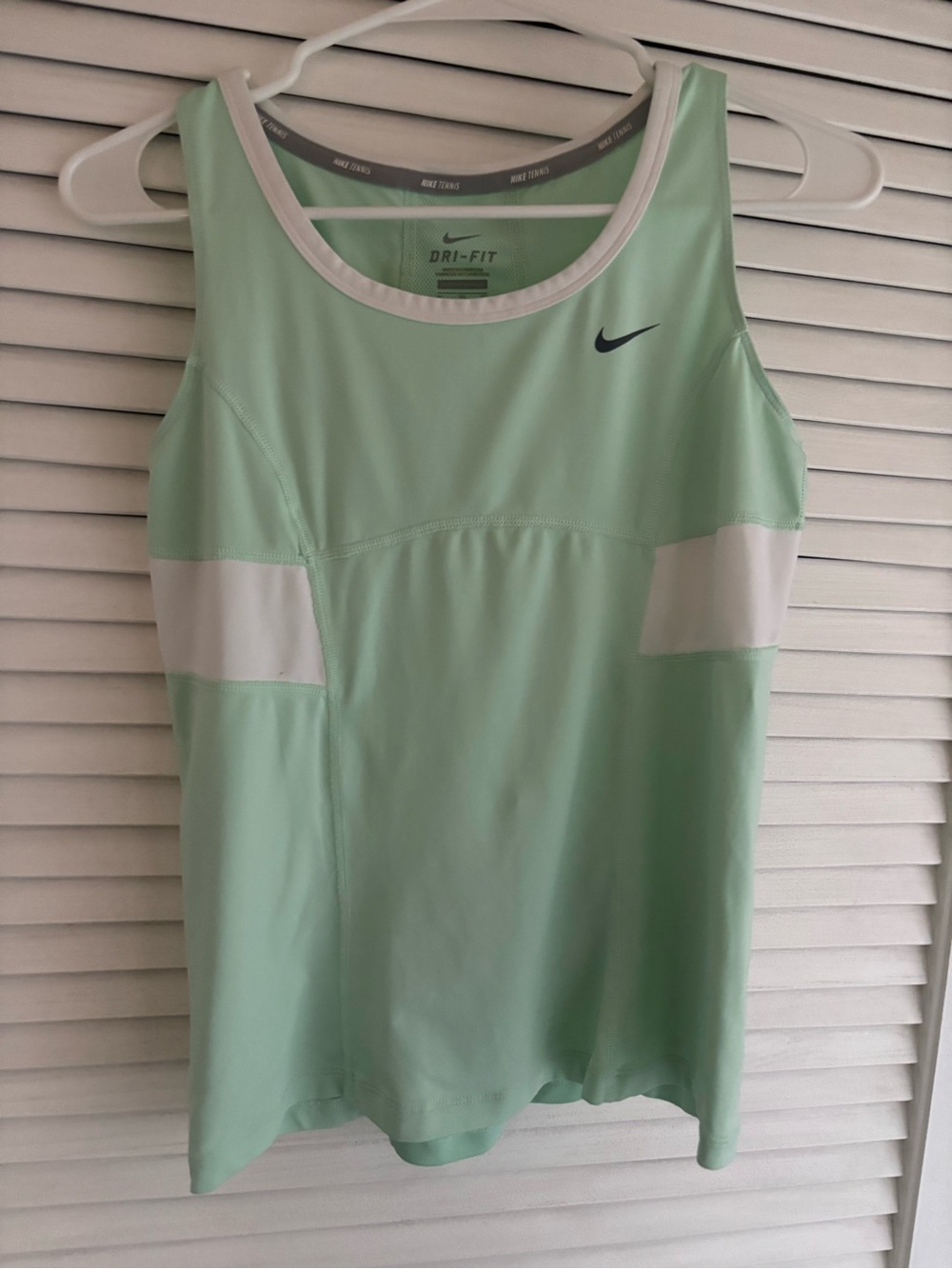 Nike Mint Green and White Dri-FIT Athletic Tank